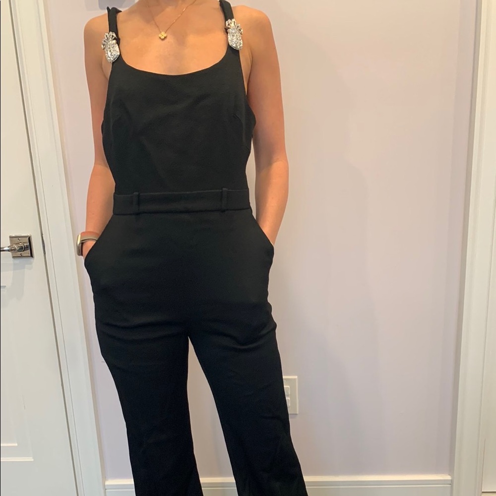 Black jumpsuit by Brandon Maxwell